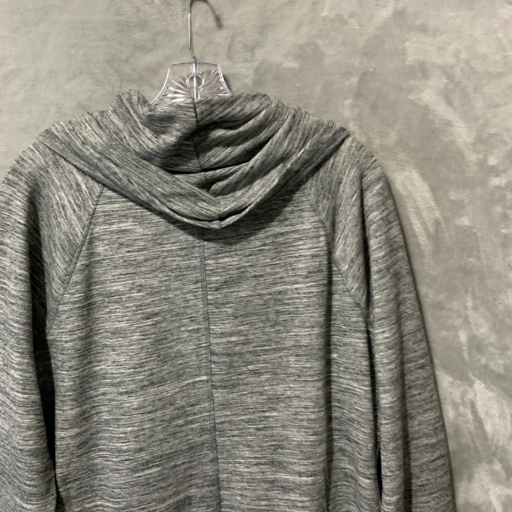 LL Bean Beans Cozy Pullover Marled Gray Cowl Neck Hoodie Sweatshirt L 506908 - Picture 8 of 15